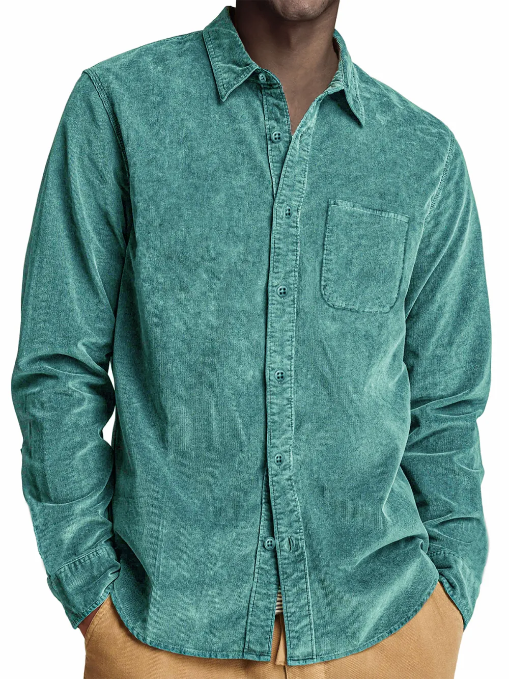 Corduroy Long Sleeve Pocket Shirt