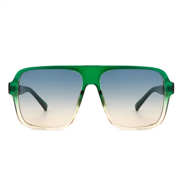 Matte Square Flat Top Frame Sunglasses