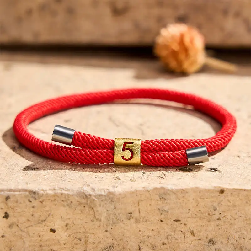 Single Digit Angel Numbers Adjustable String Bracelet