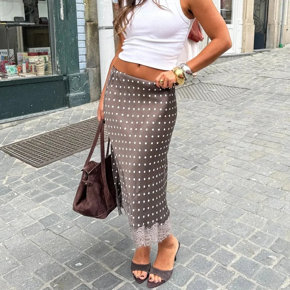 Everyday Lace Linen Blend Woven Skirt