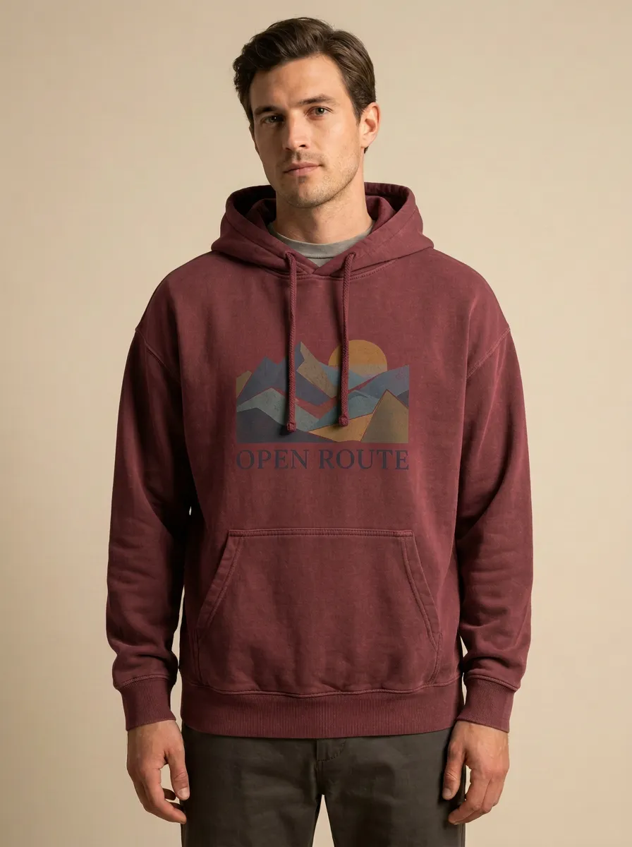 Unisex Mountain Open Route Pullover Hoodie