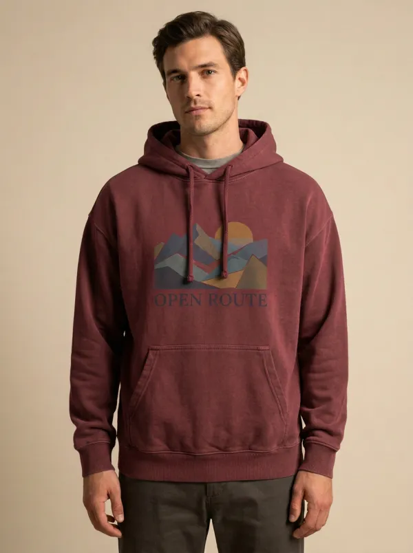 Unisex Mountain Open Route Pullover Hoodie