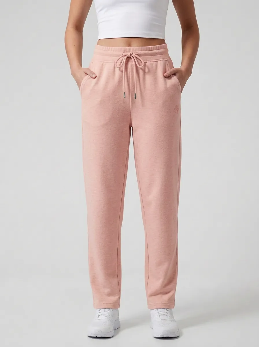 Women's Casual Minimalist Beige Solid Color Drawstring Sweatpants