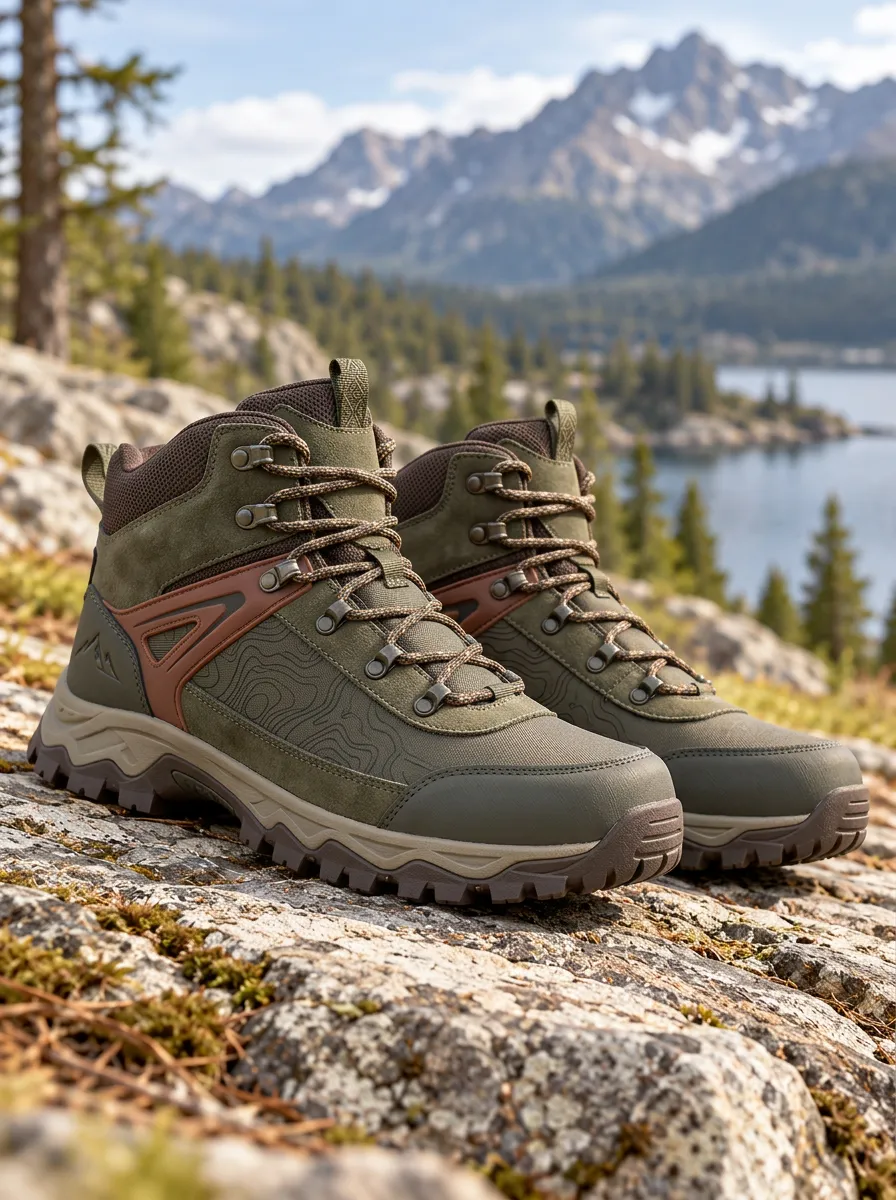 Unisex Alpine Topographic Map Hiking Boots