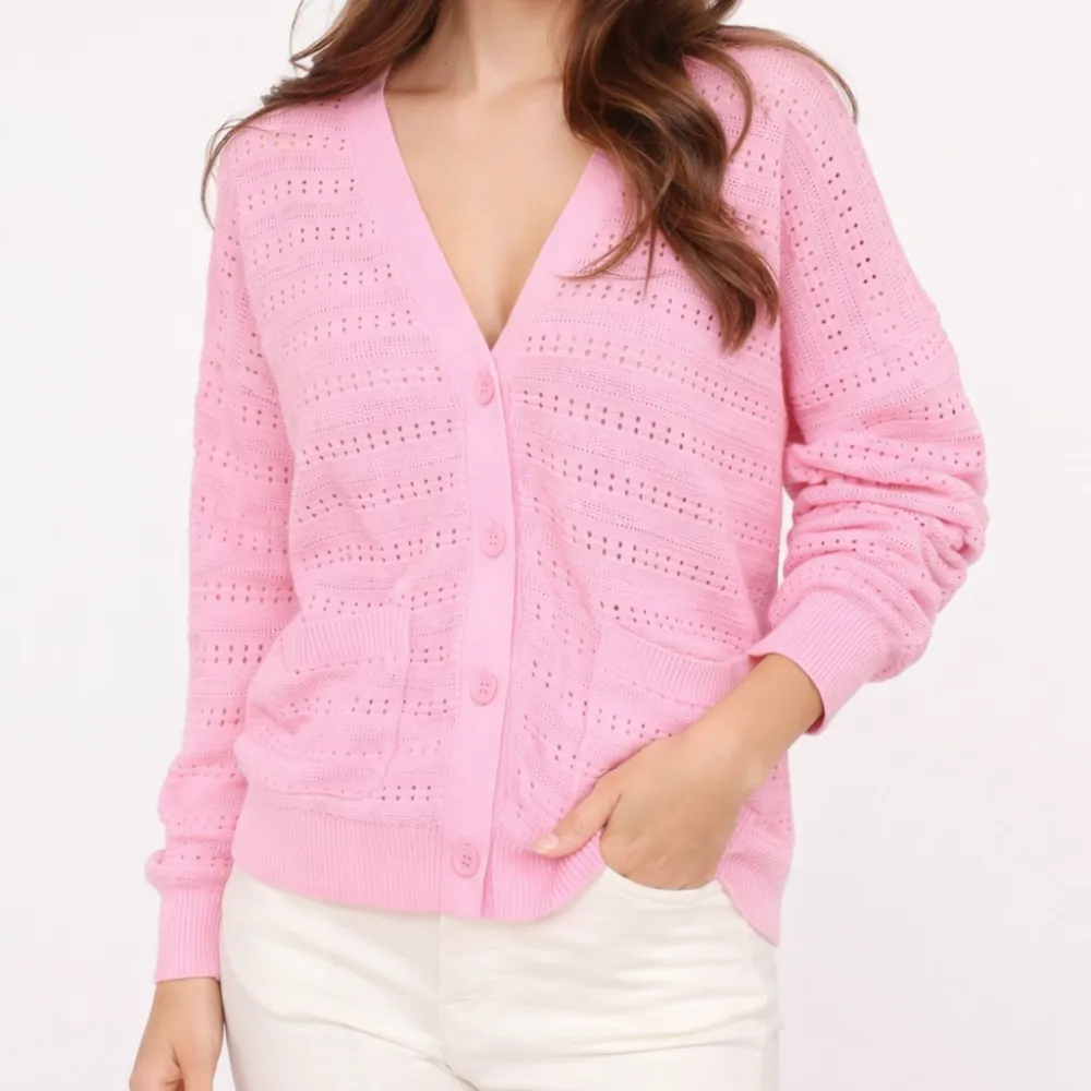 Classic Wool Cotton Longline Open Knit Cardigan