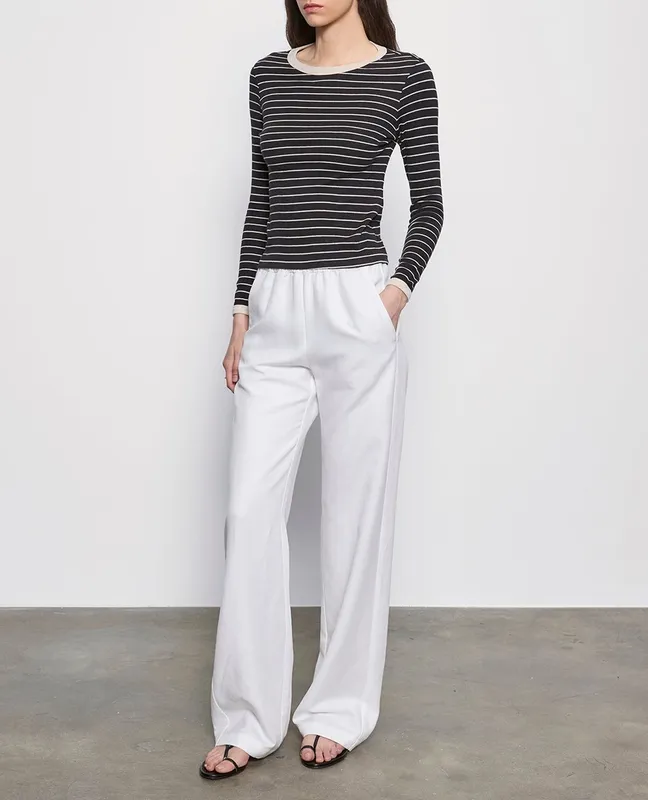 Stripe Classic L/S Tee Black/wheat Stripe