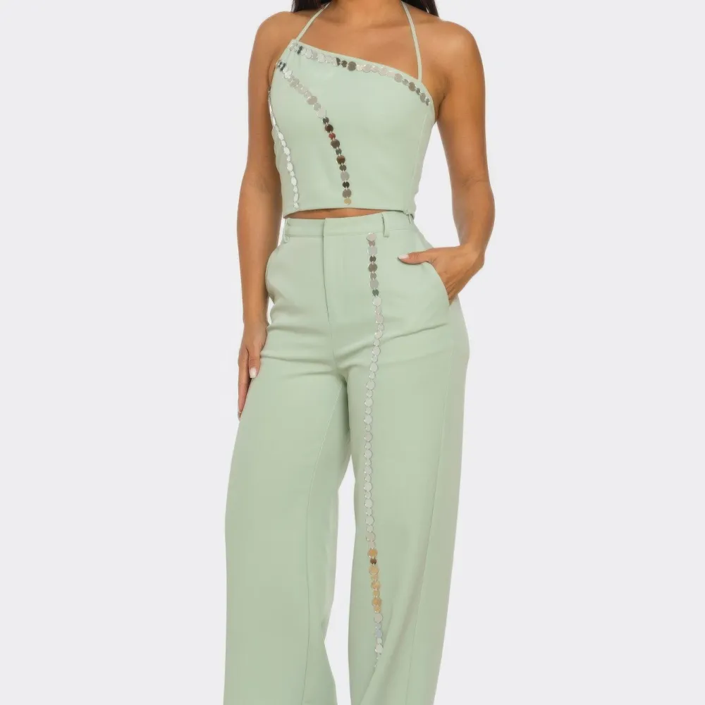 Textured Coordinated Pants Set