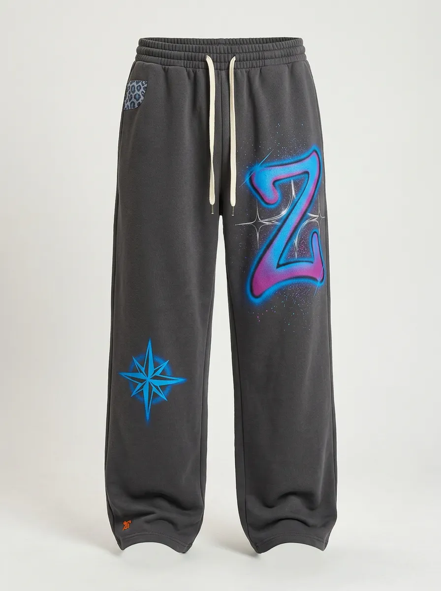 Women's Streetwear Z Letter Star Graphic Printed Sweatpants