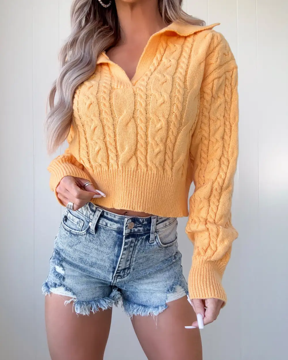 Cropped Knit Sweater