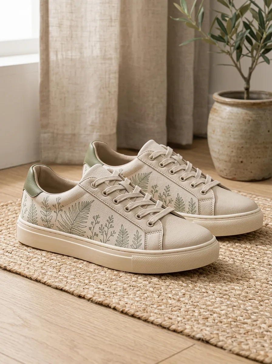 Women's Everyday Botanical Lover Fern Leaf Skate Shoes
