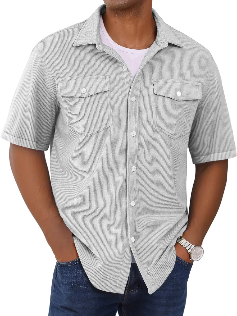 Garment Washed Double Pocket Shirt