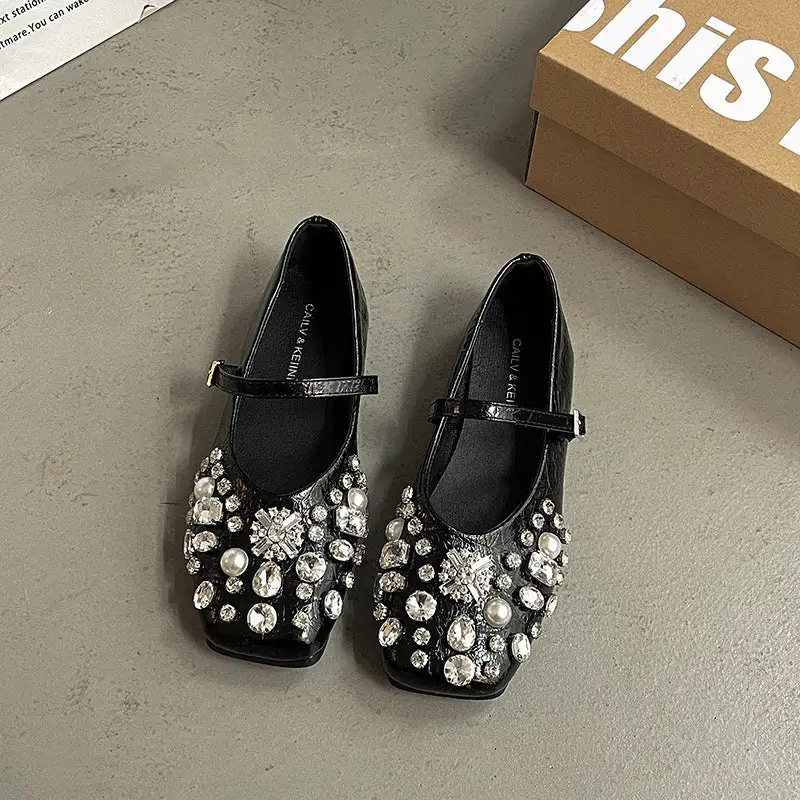 Adjustable Strap Low Heel Shoes