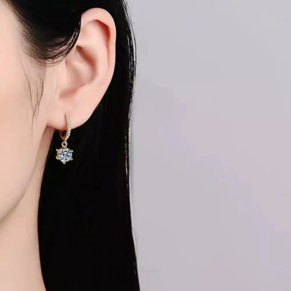 Sterling Silver Moissanite Drop Earrings