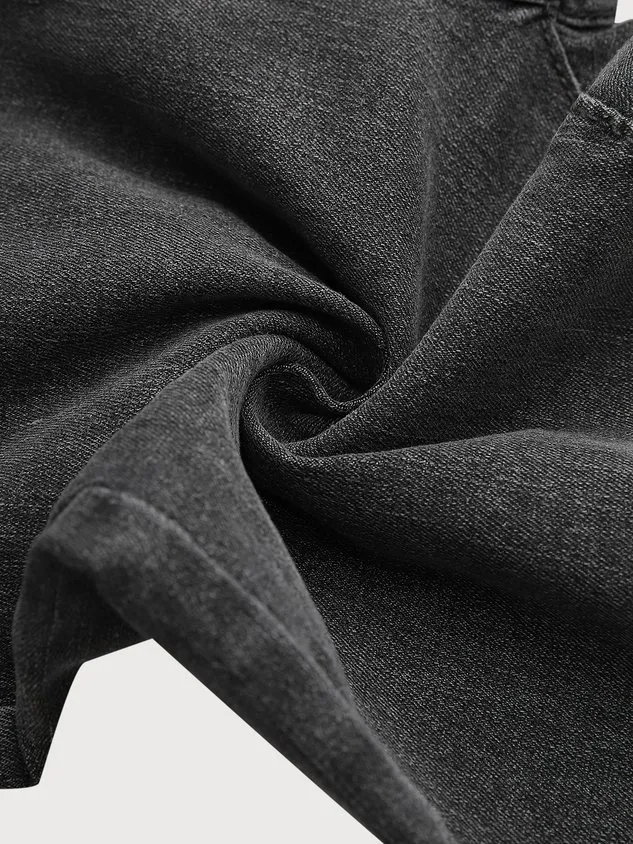 Women's Elasticity Waist Stretchy Loose Plain Denim Jeans