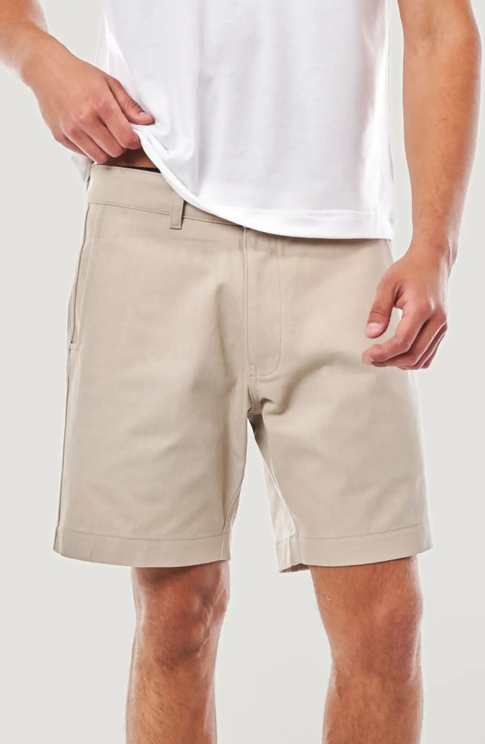 Men's Structured Cotton Twill Zip Fly Shorts