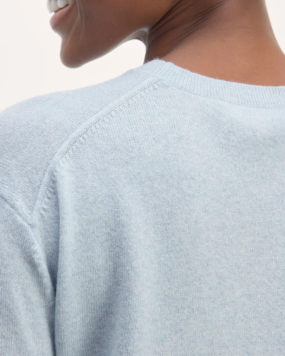 The Sky Blue Classic Crew in Cashmere