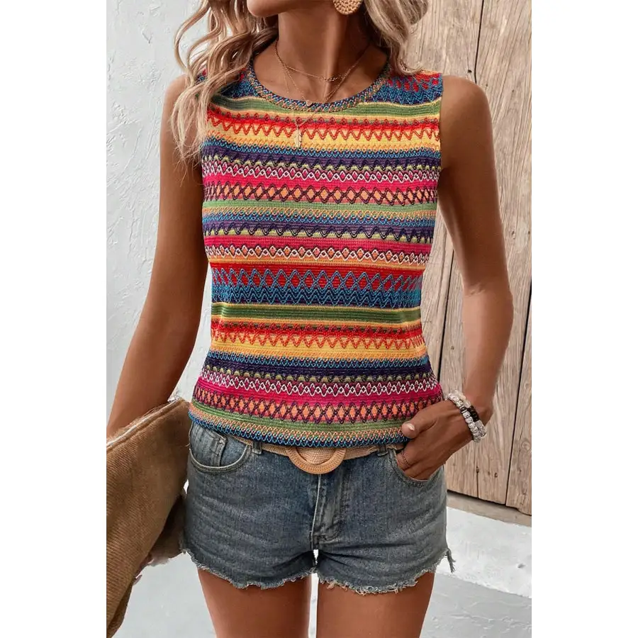 Contrast Round Neck Tank