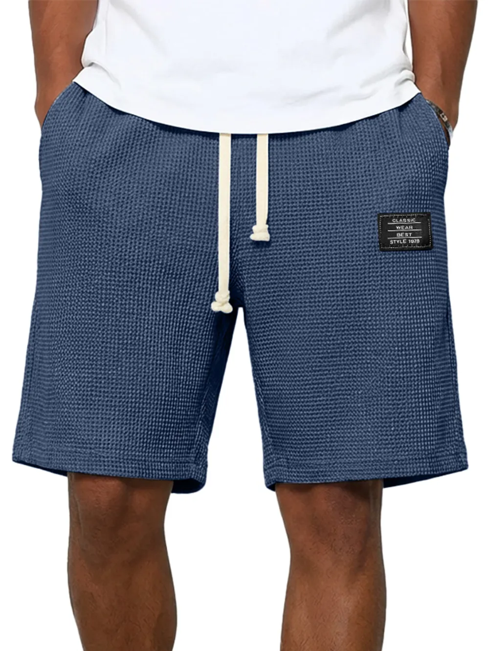 Structured Textured Knit Seamed Detail Shorts