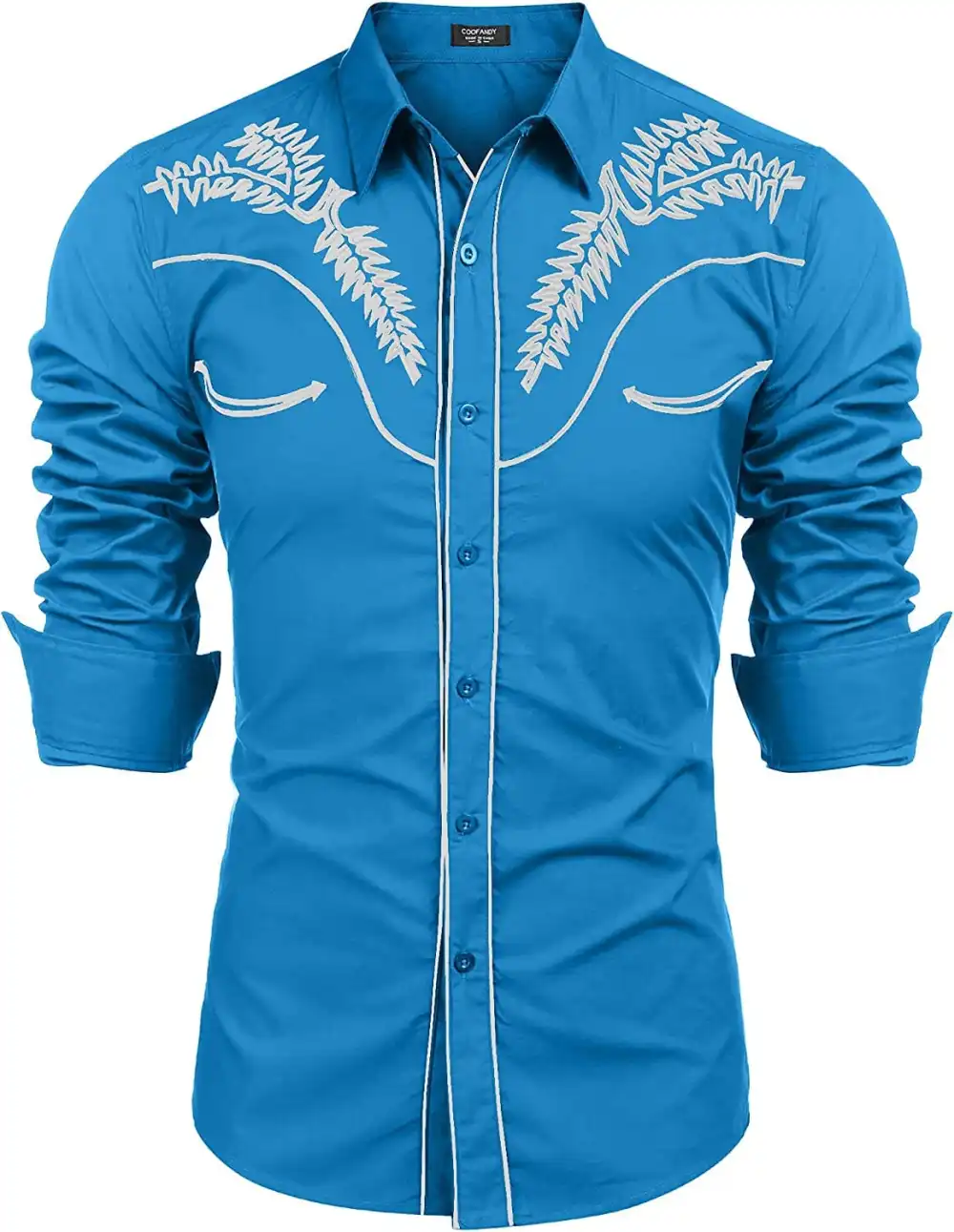 Embroidered Button Down Dress Shirt