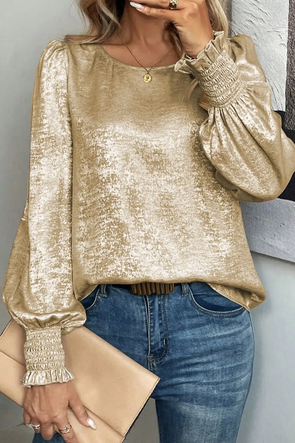 Puff Sleeve Smocked Blouse