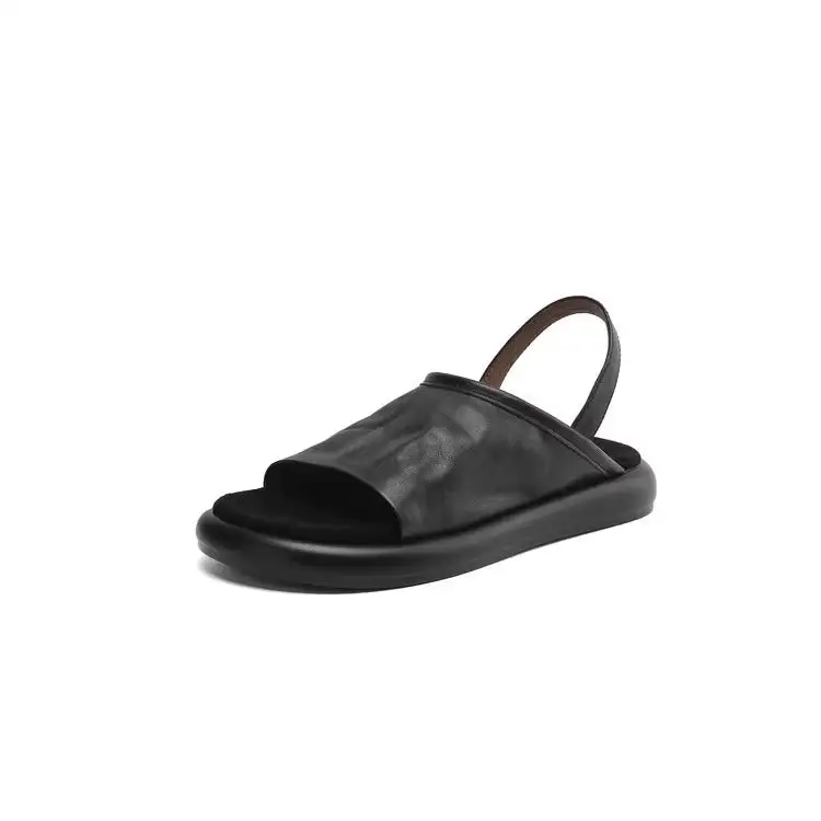 Hollow Detail Open Toe Flat Sandals