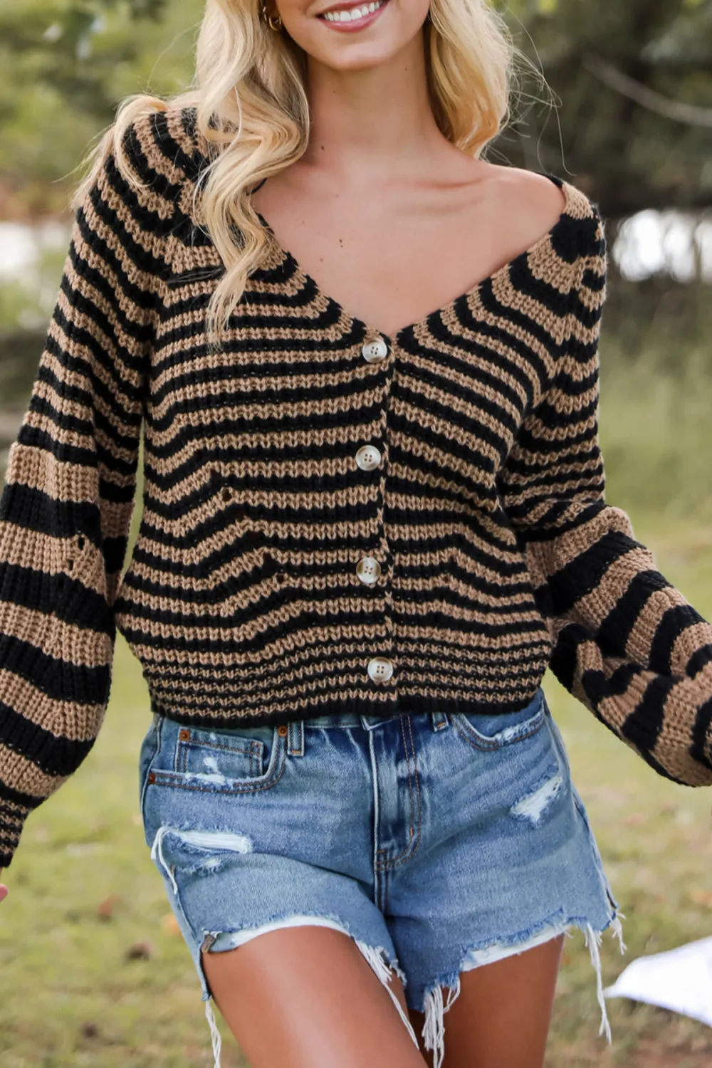 Snuggly Weather Striped Sweater Cardigans