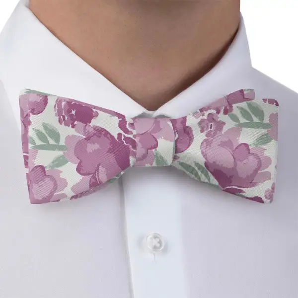Watercolor Floral Motif Bow Tie