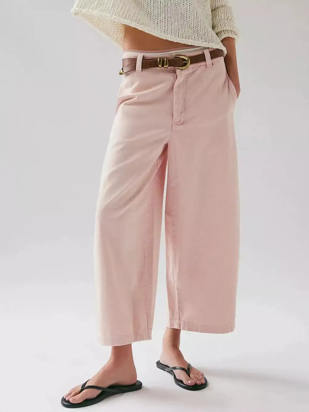 Wide-Leg Cropped Jeans