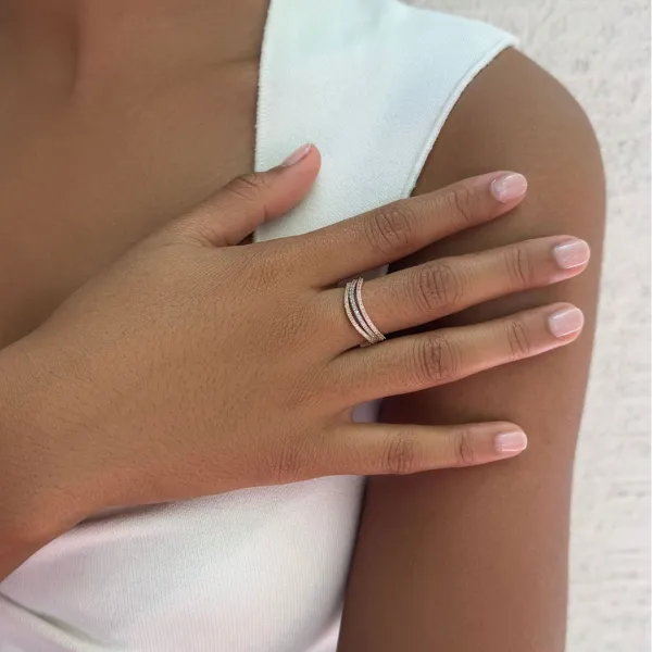 Modern Crystal Eternity Band Fashion Ring