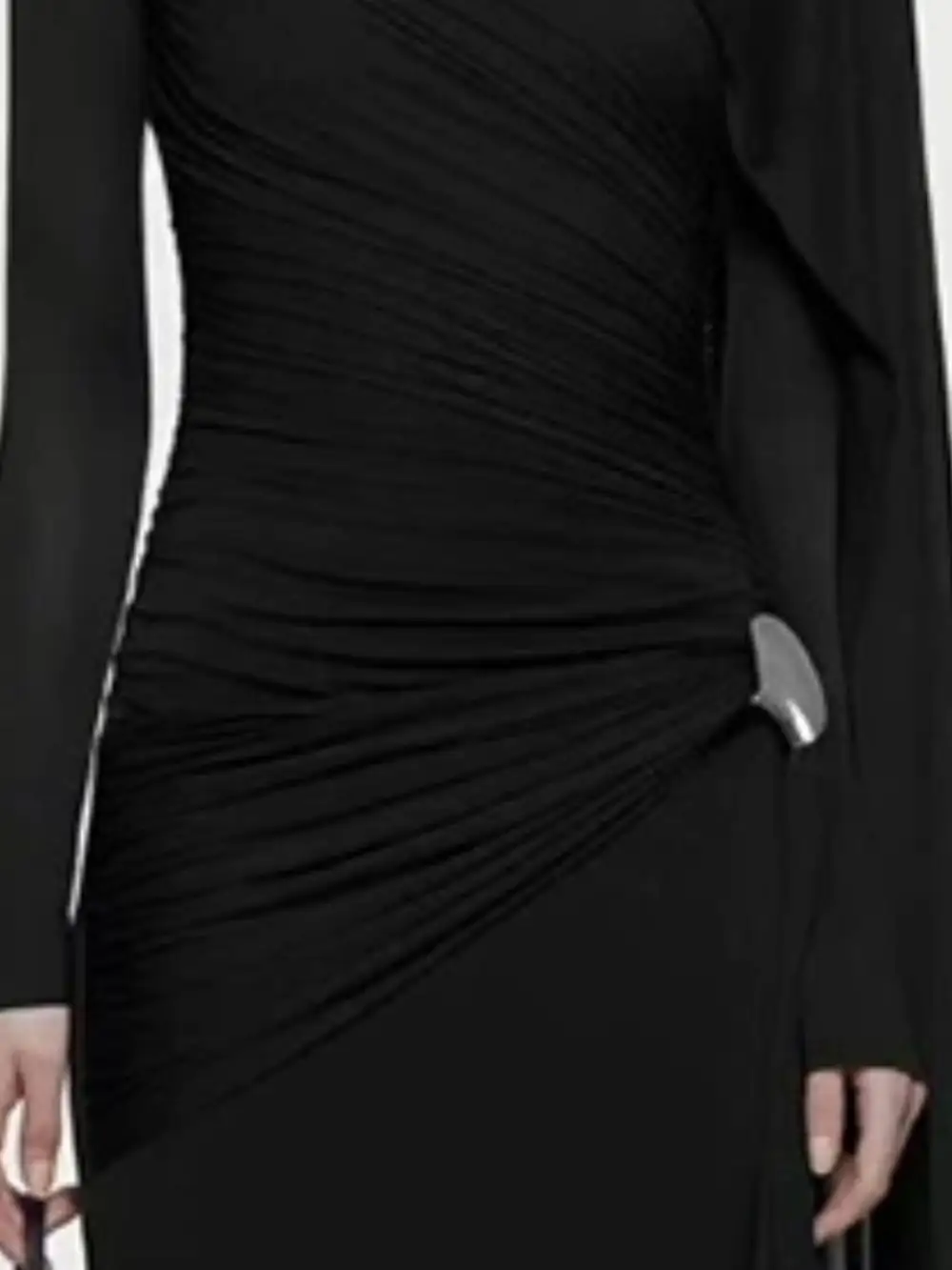Clean Line Ruched Long Sleeve Maxi Dress