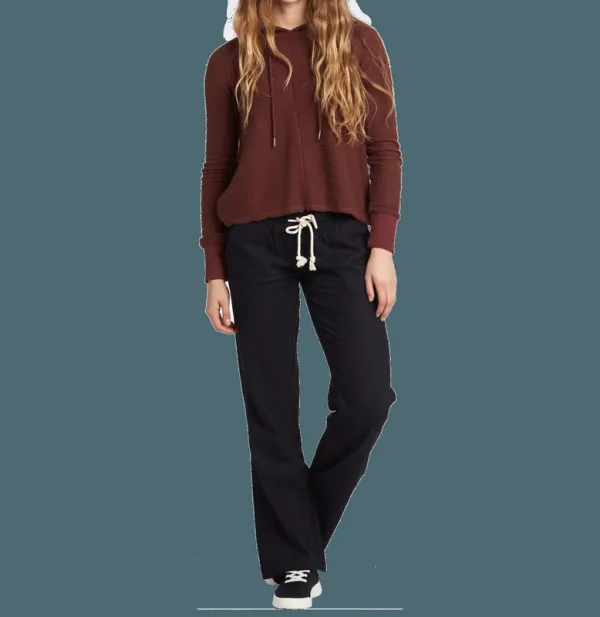 Relaxed Rib Waist Woven Pants