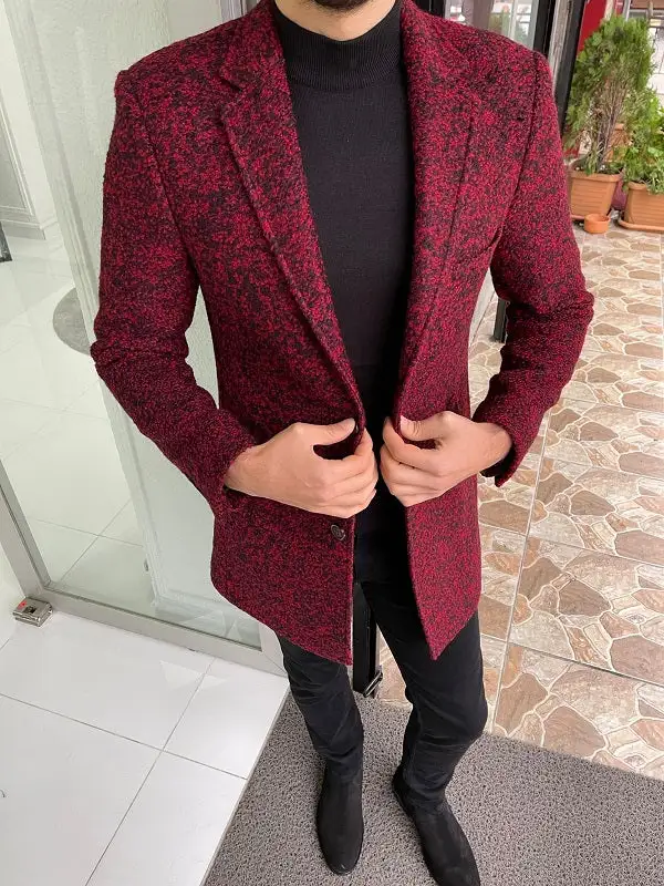 Refined Slim Fit Wool Longline Long Coat