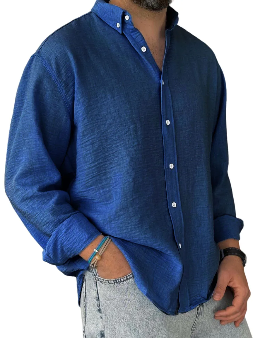 Utility Long Sleeve Open Collar Shirt