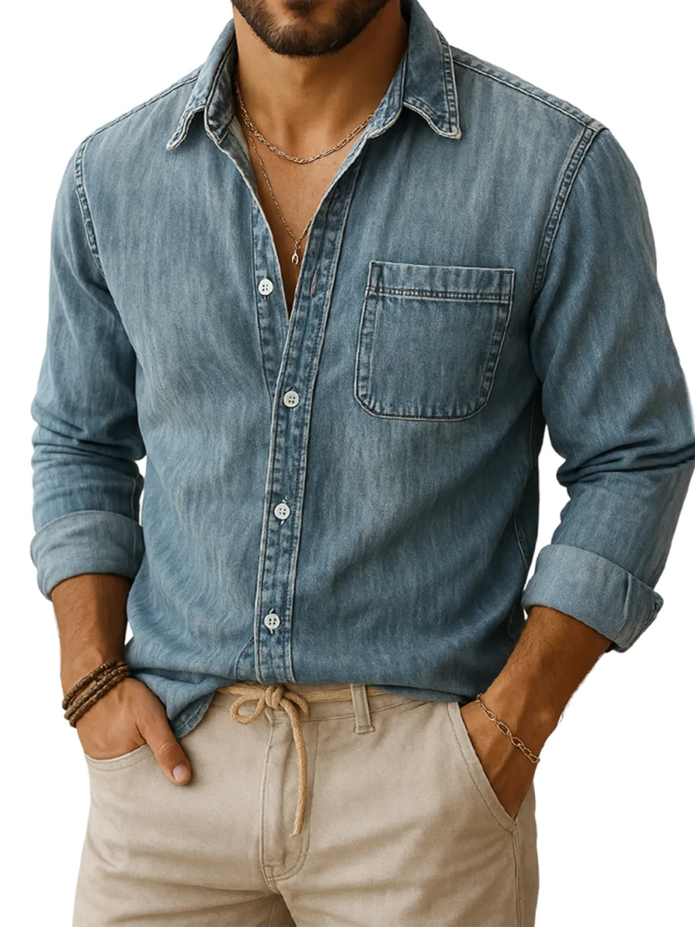 Relaxed Long Sleeve Pocket Shirt