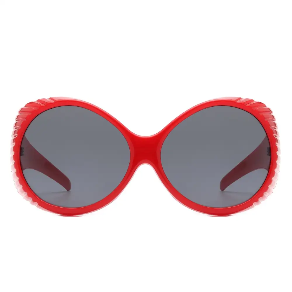 Round Wraparound Frame Sunglasses