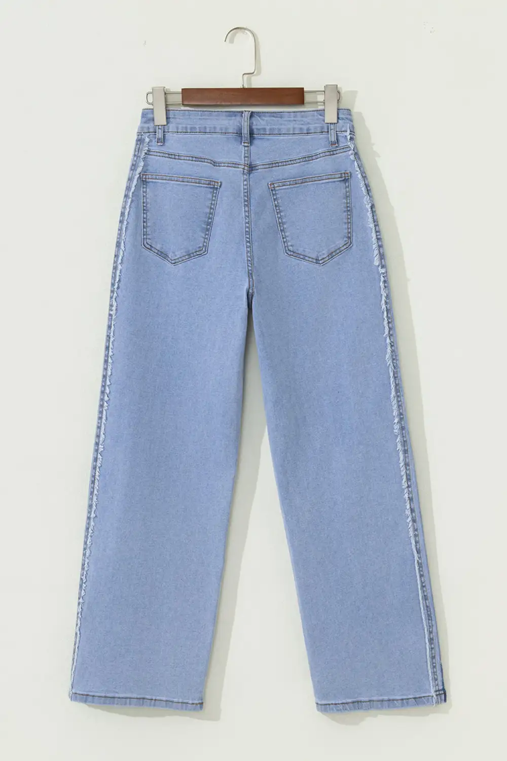 Women's Contrast Stripe Frayed Side Panel Patchwork Shift Jeans