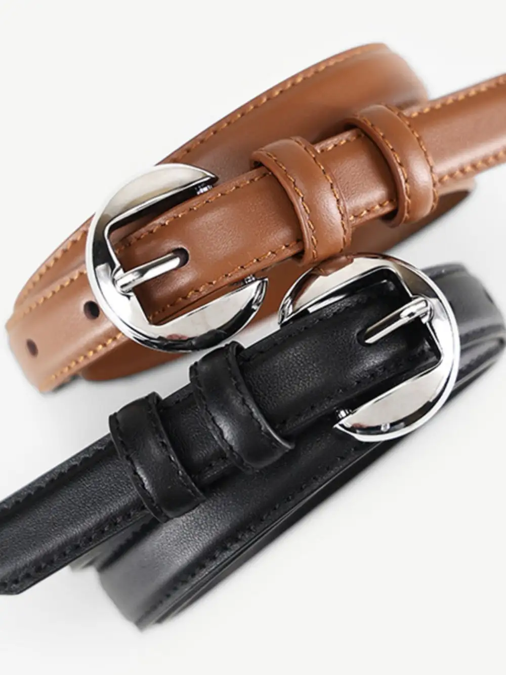 Everyday Round Buckle Leather Belt