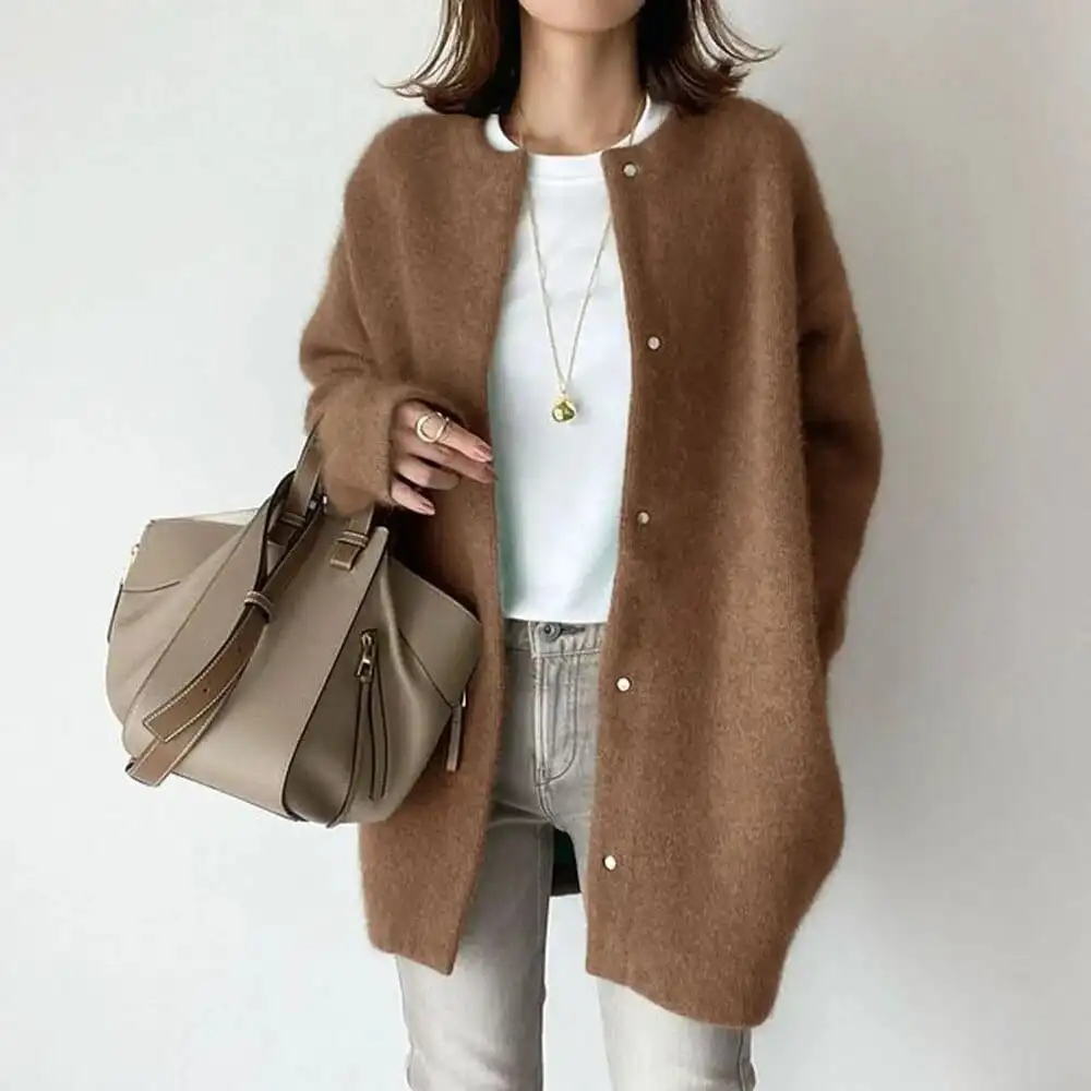 Knit Button Front Coat