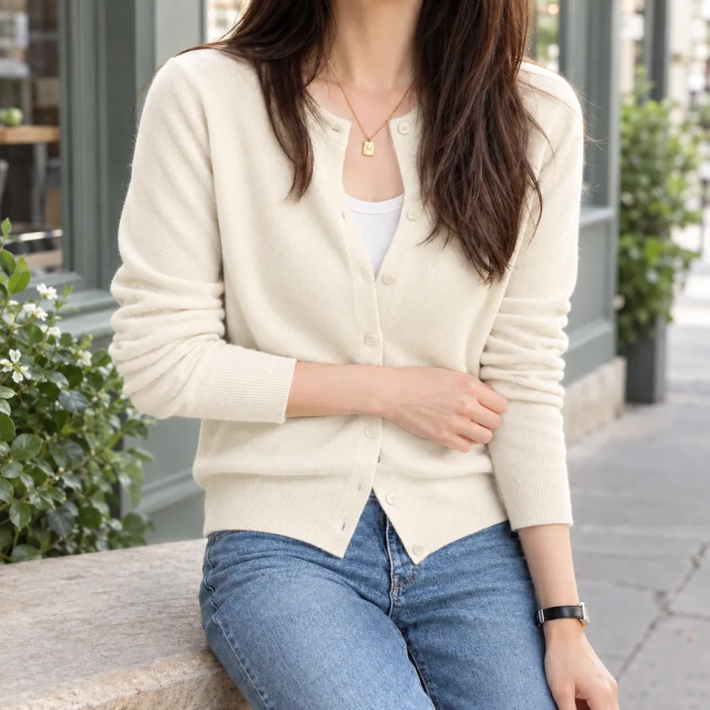 Crew Neck Cardigan