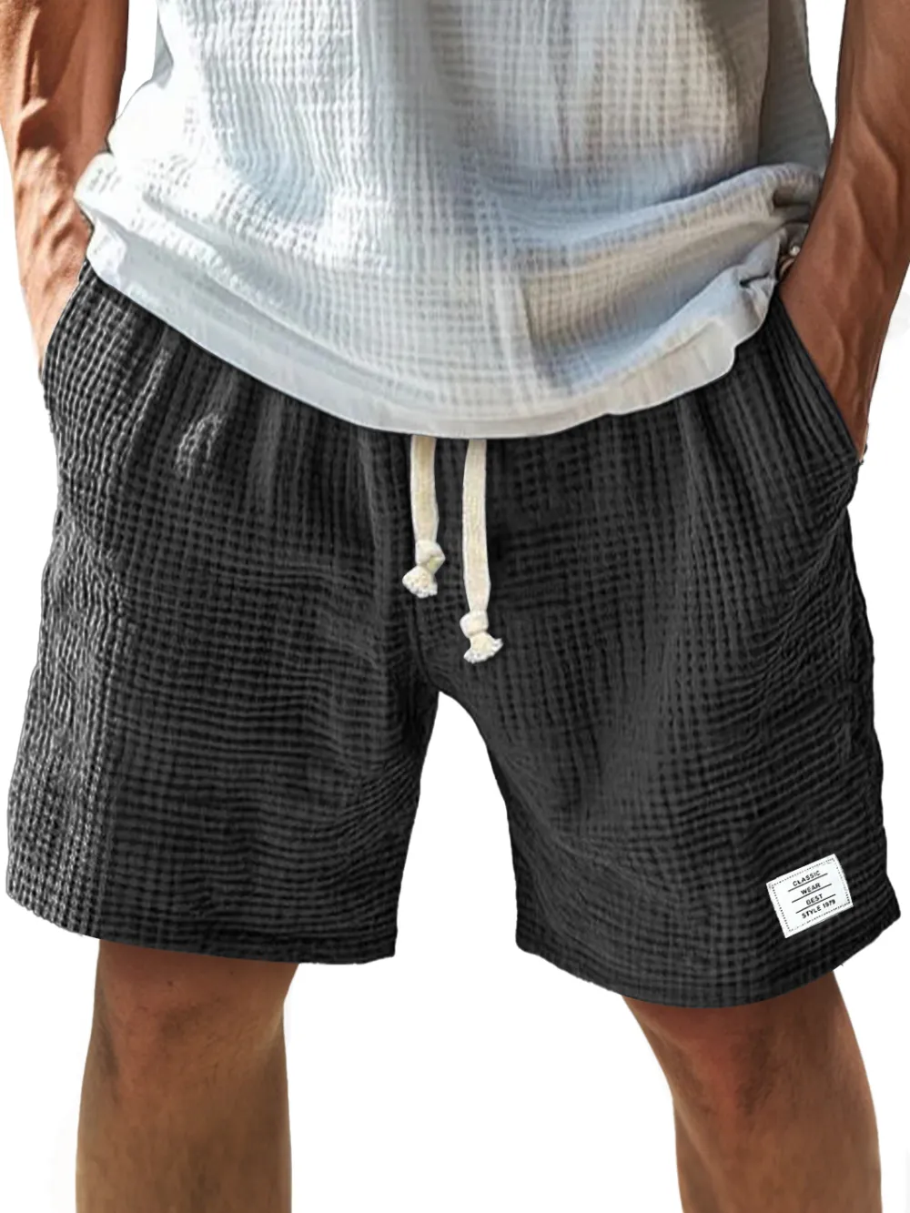 Drawstring Seamed Detail Shorts