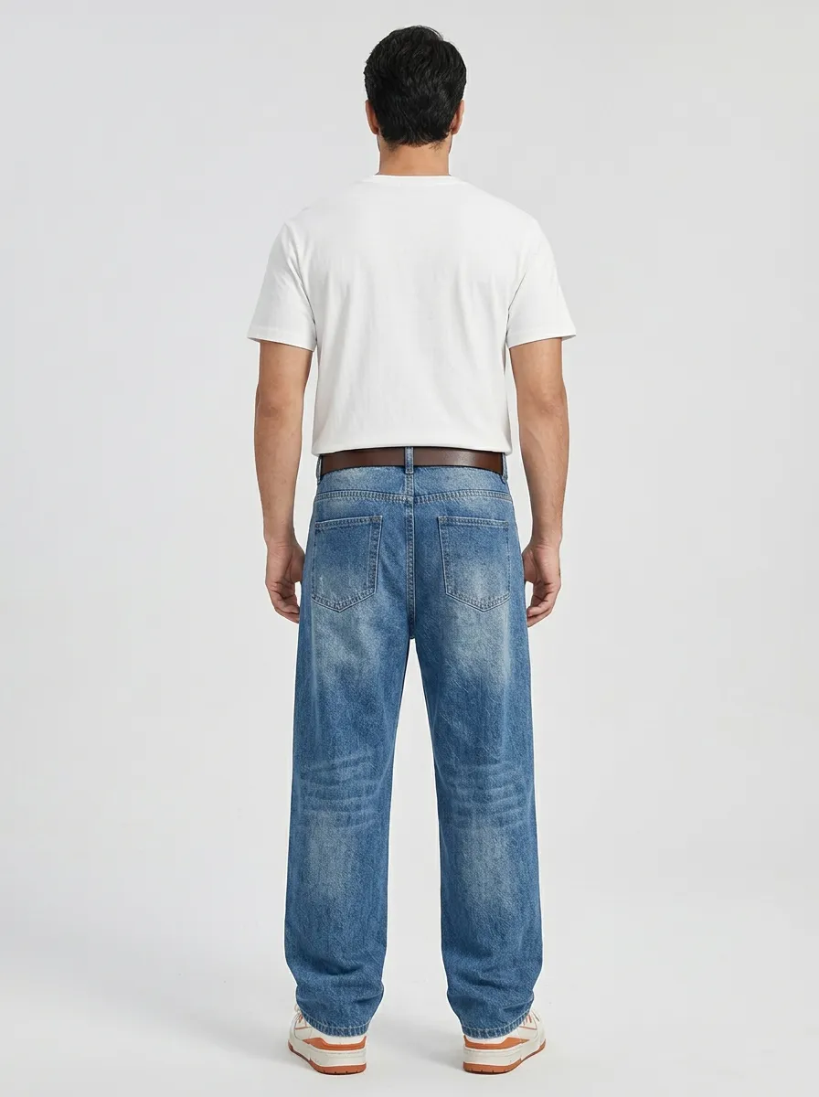 Men's Streetwear Graffiti Flame Tribal Jeans