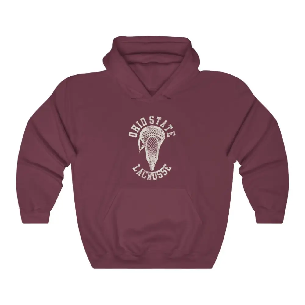 Relaxed Vintage Stick Head Lacrosse Graphic Pullover Hoodie