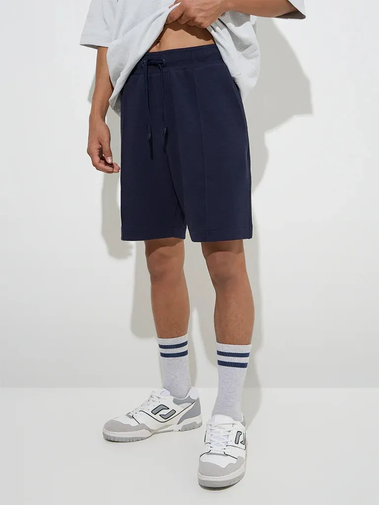 Relaxed-Fit Mid-Waist Cotton-Blend Shorts