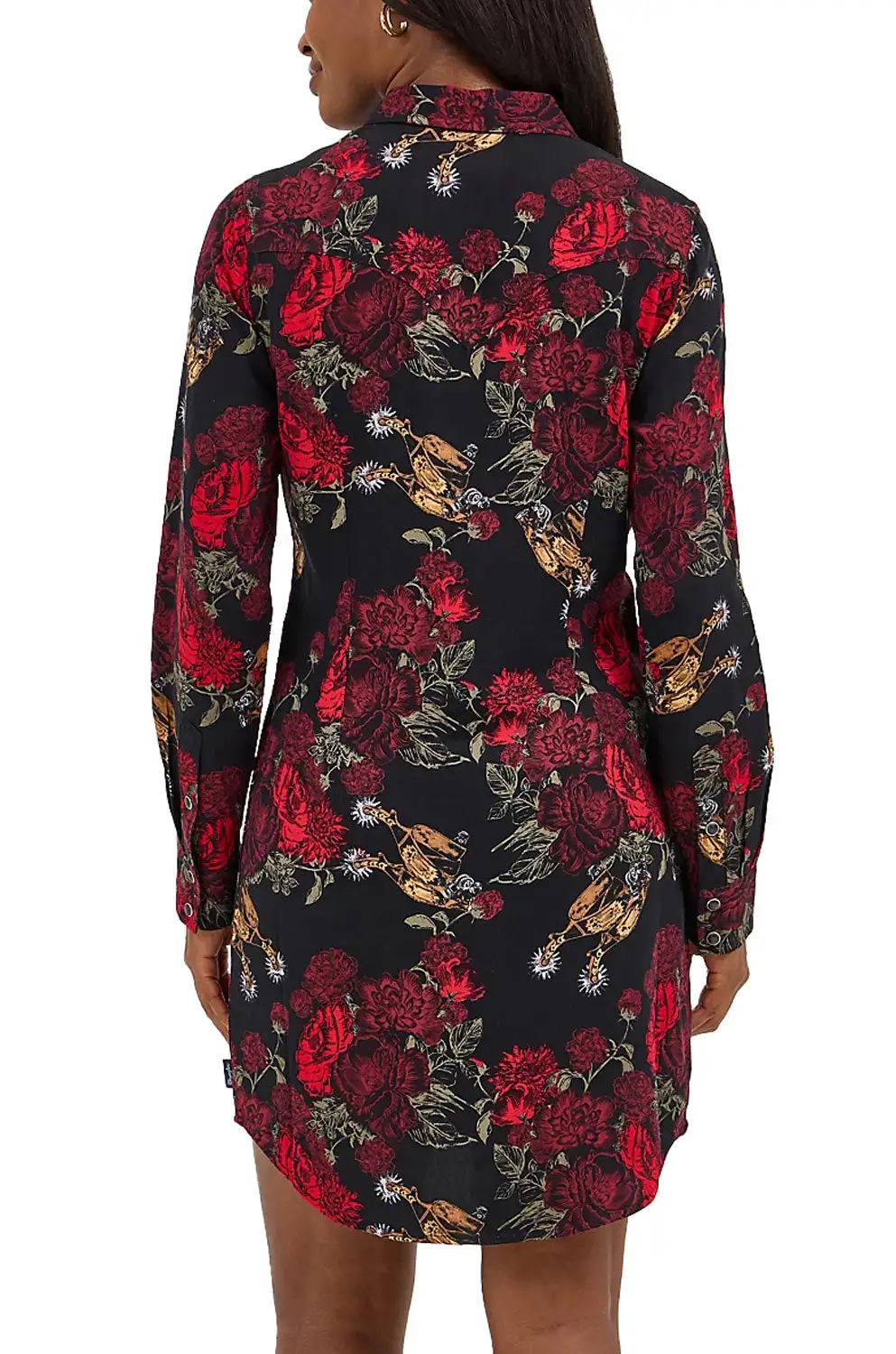 Floral Print Snap Front Mini Dress