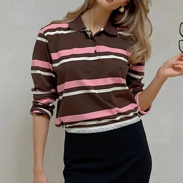 Long Sleeve Knit Striped T-Shirt