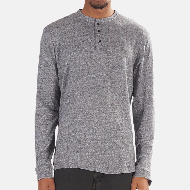 Refined Long Sleeve Henley Cotton T-Shirt
