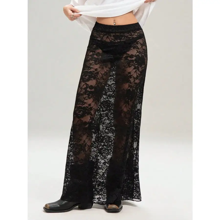 Casual Lace Maxi Skirt