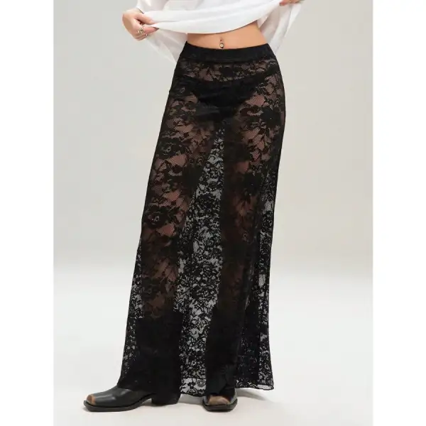 Casual Lace Maxi Skirt