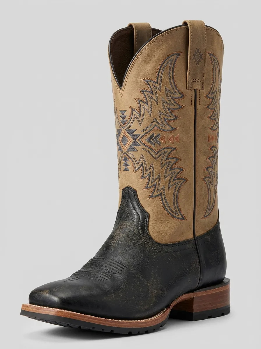 High-Plains Embroidered Homestead Look Men's Western Cowboy Boots