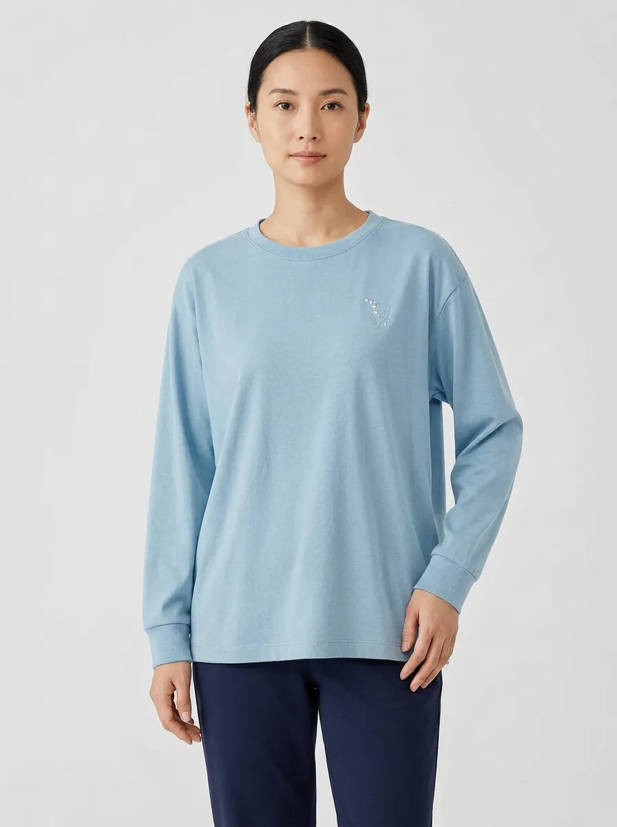 Women's Embroidered Long-Sleeve T-Shirt